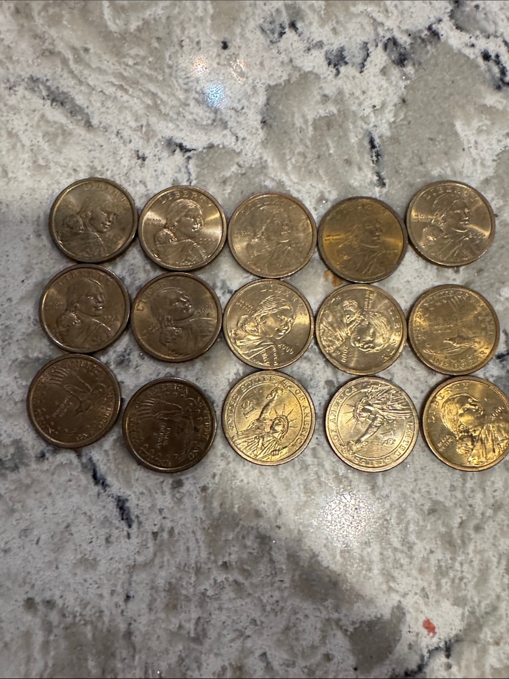 Gold Tone Collectible Coins - Lot of 15